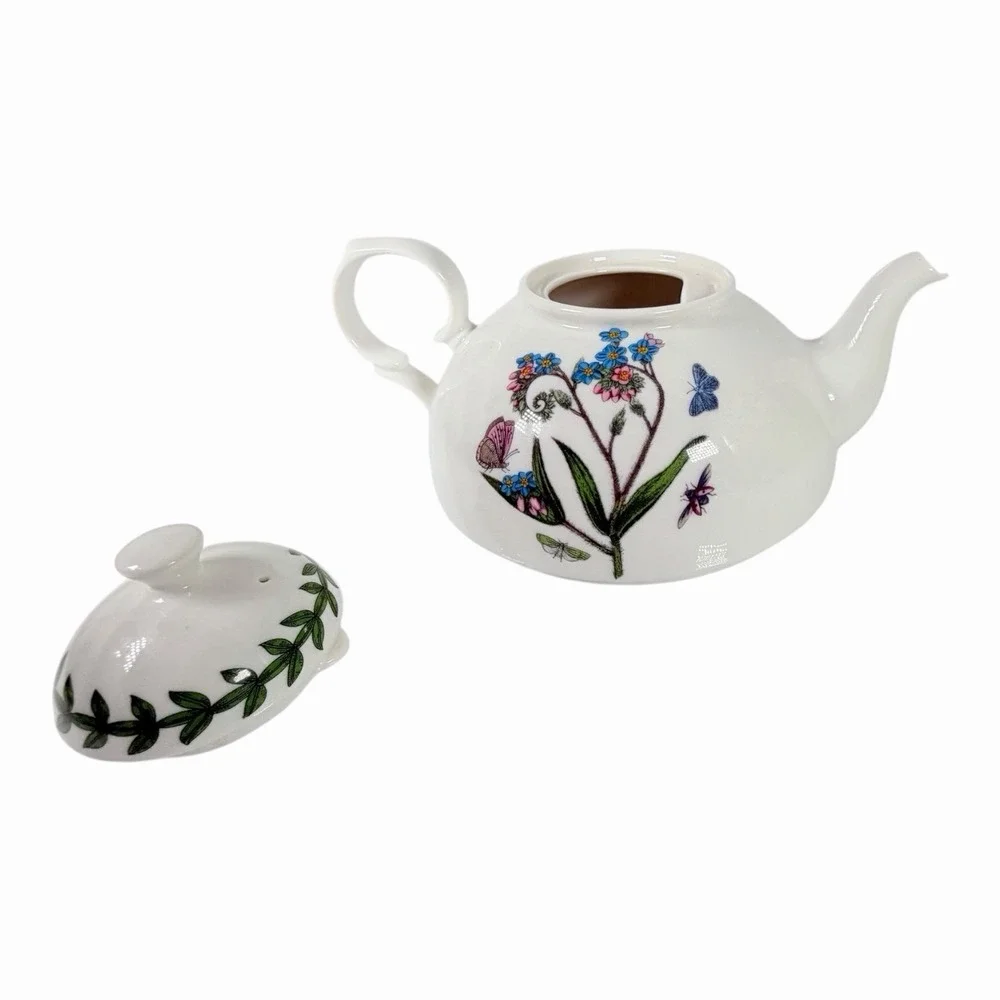 Portmeirion Botanic Garden Teapot w‎ Lid England Floral Butterfly
